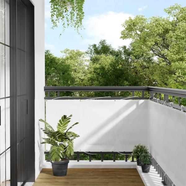 ARDEBO.de - Balkon-Sichtschutz Weiß 75x700 cm 100 % Polyester-Oxford