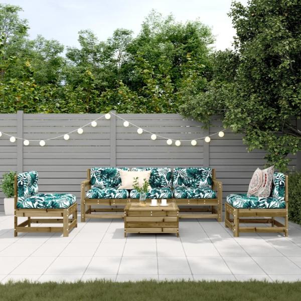 ARDEBO.de - 6-tlg. Garten-Lounge-Set mit Kissen Imprägniertes Kiefernholz