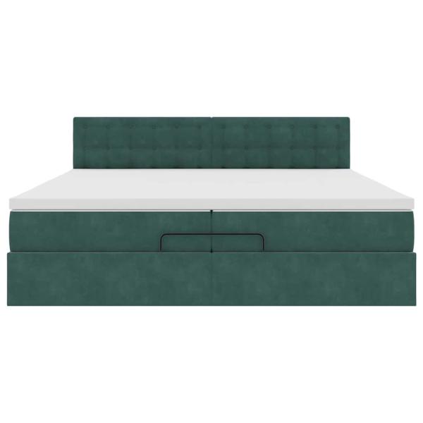 Ottoman-Bett mit Matratze Dunkelgrün 200x200 cm Samt
