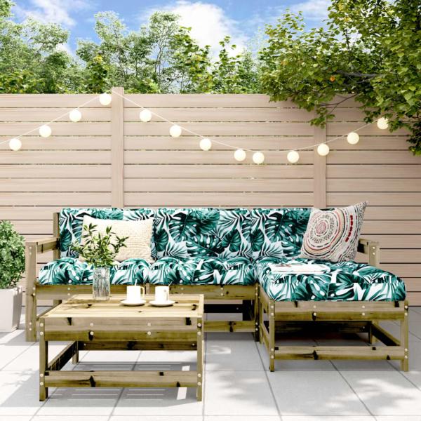ARDEBO.de - 5-tlg. Garten-Lounge-Set mit Kissen Imprägniertes Kiefernholz