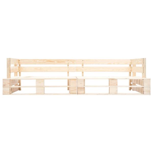 2-tlg. Outdoor-Sofa-Set Paletten Kissen Sandfarben Kiefernholz