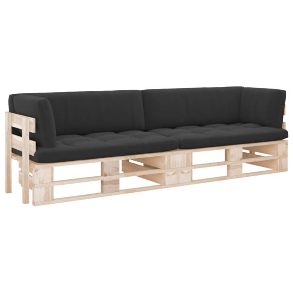 ARDEBO.de - 2-Sitzer-Palettensofa mit Kissen Imprägniertes Kiefernholz