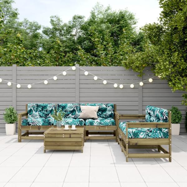 ARDEBO.de - 6-tlg. Garten-Lounge-Set mit Kissen Imprägniertes Kiefernholz