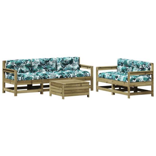6-tlg. Garten-Lounge-Set mit Kissen Imprägniertes Kiefernholz
