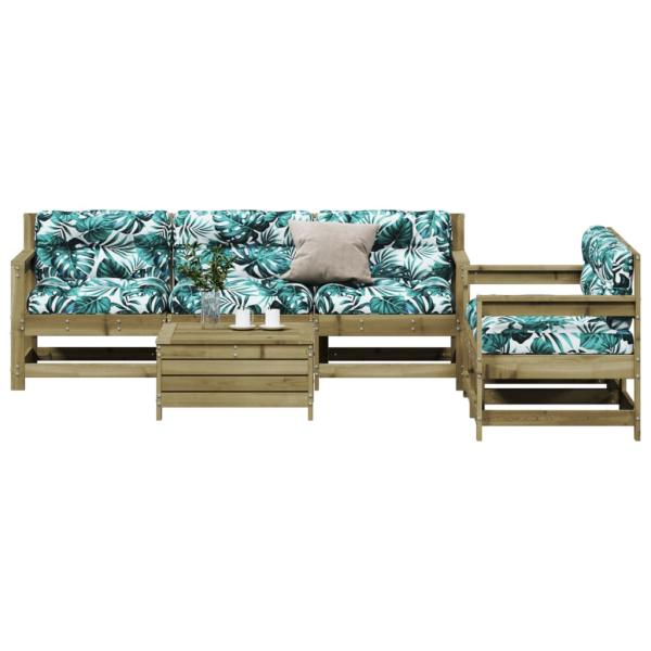 6-tlg. Garten-Lounge-Set mit Kissen Imprägniertes Kiefernholz