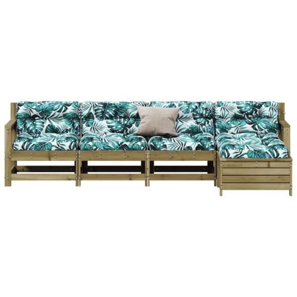 5-tlg. Garten-Lounge-Set mit Kissen Imprägniertes Kiefernholz