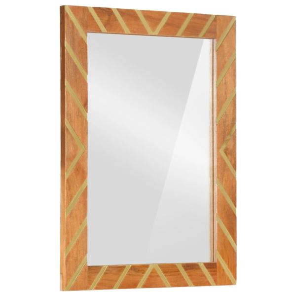 2-tlg. Badschrank-Set Braun und Schwarz Massivholz Mango