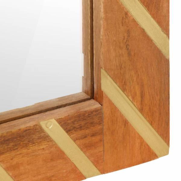 2-tlg. Badschrank-Set Braun und Schwarz Massivholz Mango