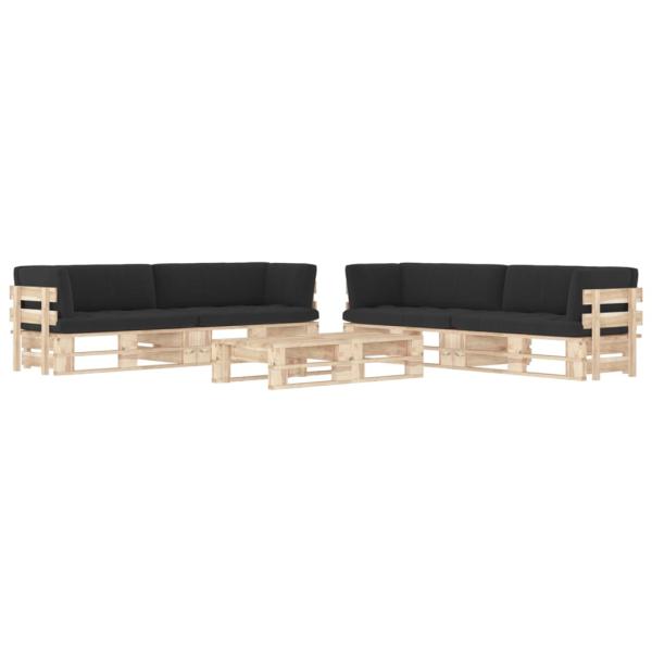 ARDEBO.de - 6-tlg. Paletten-Lounge-Set mit Kissen Imprägniertes Kiefernholz