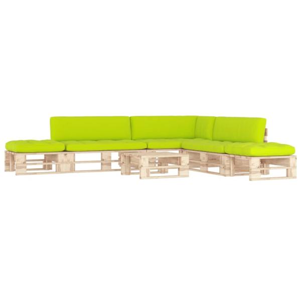 ARDEBO.de - 6-tlg. Paletten-Lounge-Set mit Kissen Imprägniertes Kiefernholz