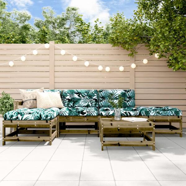 ARDEBO.de - 6-tlg. Garten-Lounge-Set mit Kissen Imprägniertes Kiefernholz