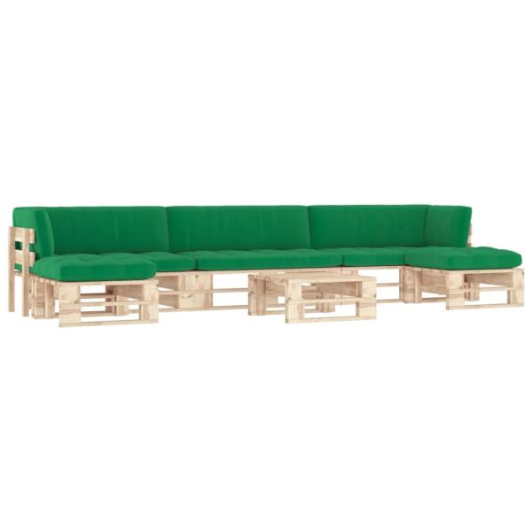 ARDEBO.de - 6-tlg. Paletten-Lounge-Set mit Kissen Imprägniertes Kiefernholz