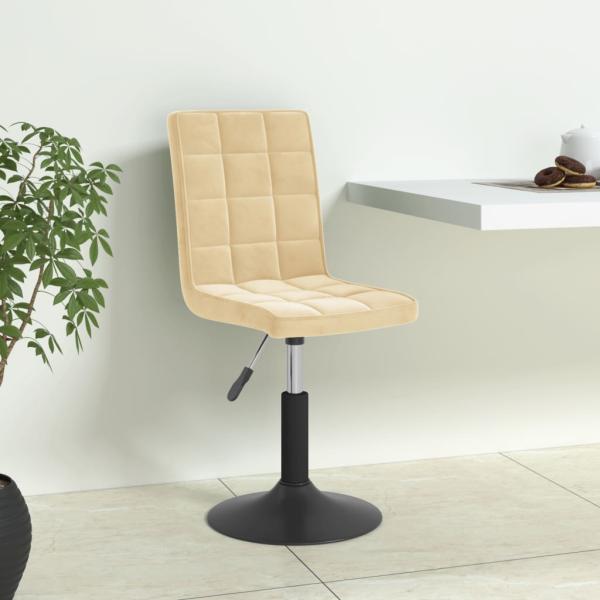 ARDEBO.de - Esszimmerstühle 4 Stk. Drehbar Creme Samt