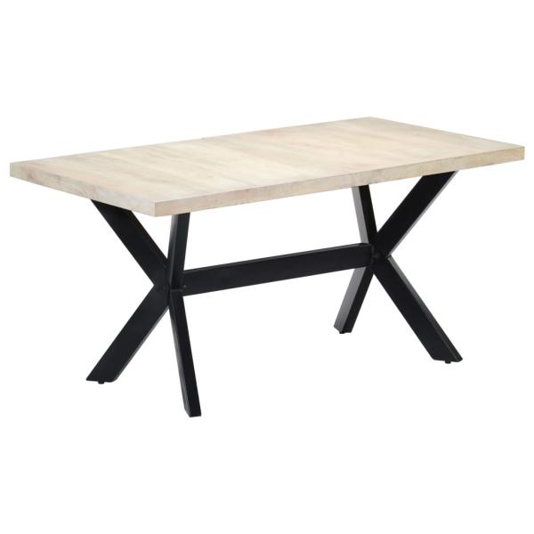 Esstisch Weiß 160x80x75 cm Massivholz Mango