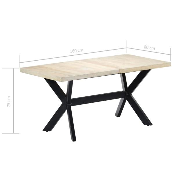 Esstisch Weiß 160x80x75 cm Massivholz Mango