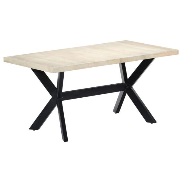 Esstisch Weiß 160x80x75 cm Massivholz Mango