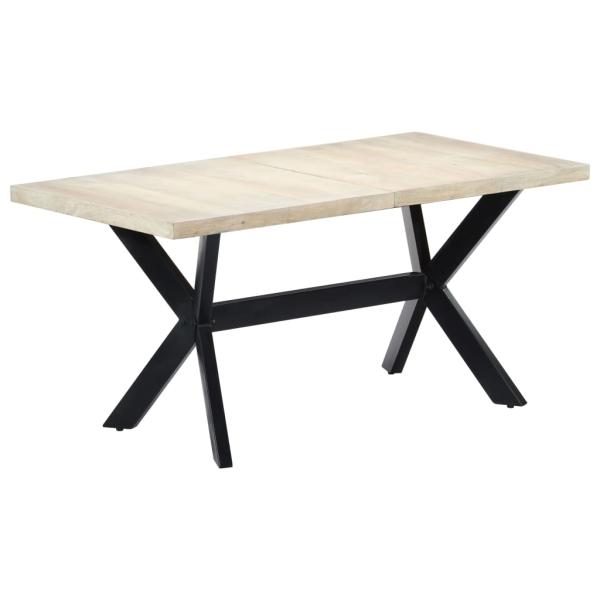 Esstisch Weiß 160x80x75 cm Massivholz Mango