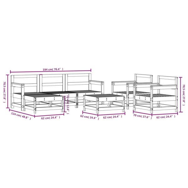 7-tlg. Garten-Lounge-Set Massivholz Douglasie