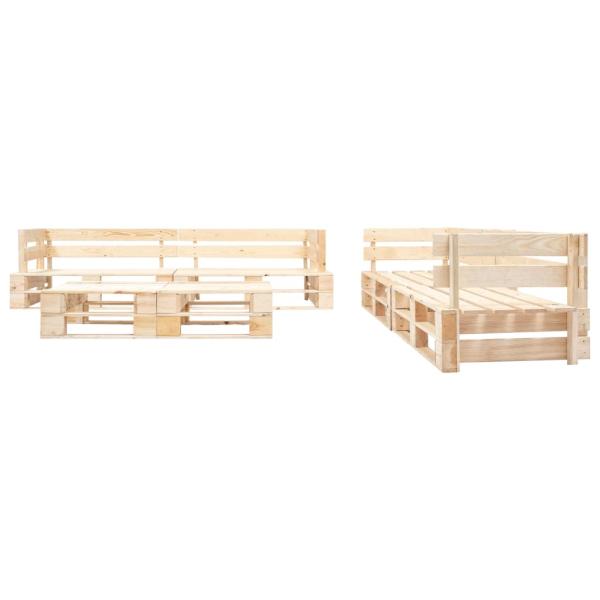 6-tlg. Paletten-Lounge-Set mit Kissen in Grau Holz