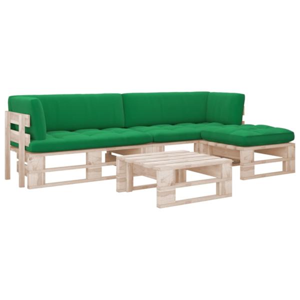 ARDEBO.de - 4-tlg. Paletten-Lounge-Set mit Kissen Imprägniertes Kiefernholz