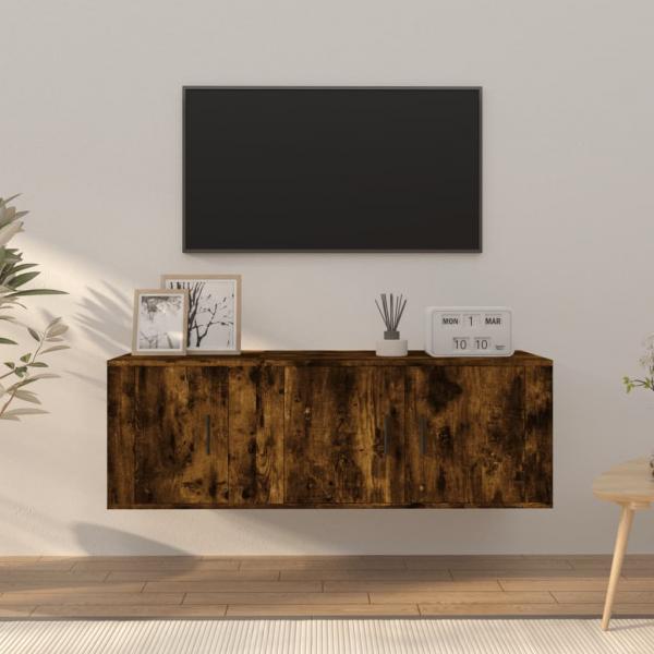 ARDEBO.de - 2-tlg. TV-Schrank-Set Räuchereiche Holzwerkstoff