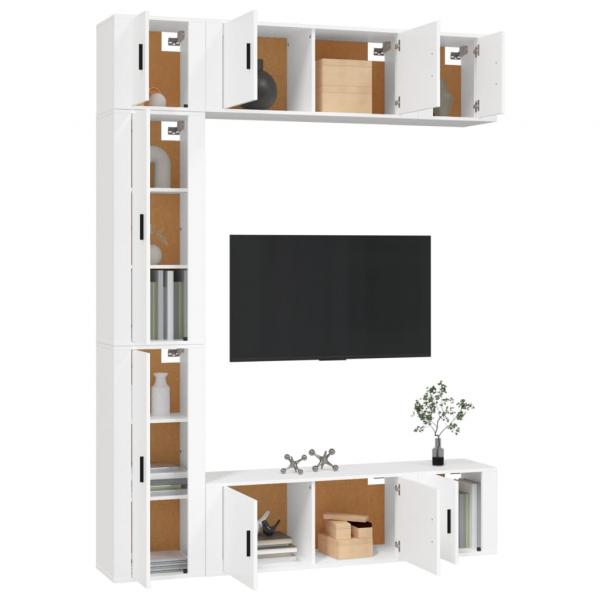 7-tlg. TV-Schrank-Set Weiß Holzwerkstoff