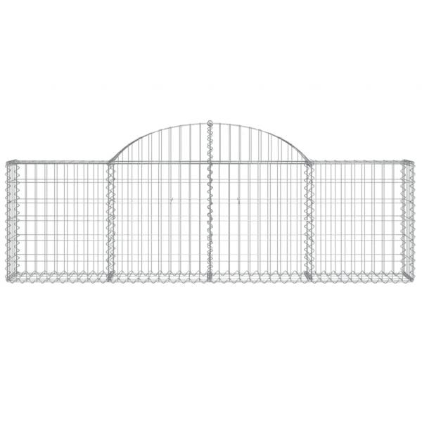 Gabionen mit Hochbogen 4 Stk. 200x30x60/80 cm Verzinktes Eisen