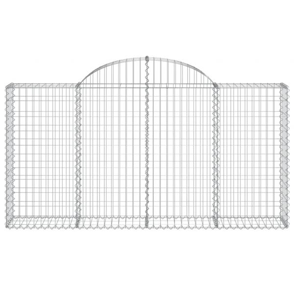 Gabionen mit Hochbogen 10Stk. 200x30x100/120cm Verzinktes Eisen