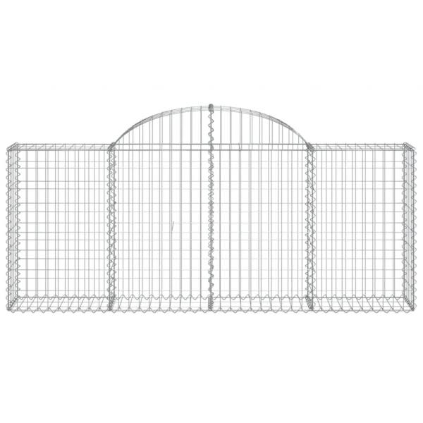 Gabionen mit Hochbogen 13 Stk. 200x30x80/100cm Verzinktes Eisen