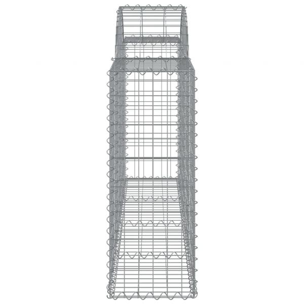 Gabionen mit Hochbogen 8 Stk. 200x30x80/100 cm Verzinktes Eisen