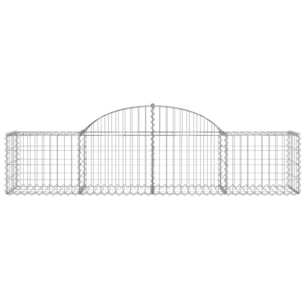 Gabionen mit Hochbogen 13 Stk. 200x50x40/60 cm Verzinktes Eisen