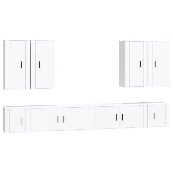 8-tlg. TV-Schrank-Set Weiß Holzwerkstoff