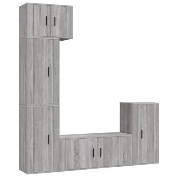 5-tlg. TV-Schrank-Set Grau Sonoma Holzwerkstoff