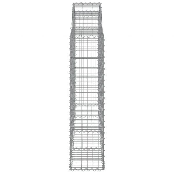 Gabionen mit Hochbogen 6 Stk. 200x30x120/140cm Verzinktes Eisen