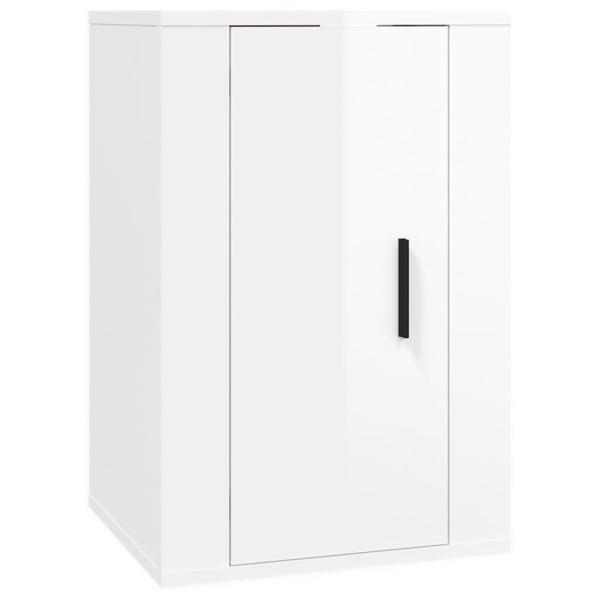ARDEBO.de - 4-tlg. TV-Schrank-Set Hochglanz-Weiß Holzwerkstoff
