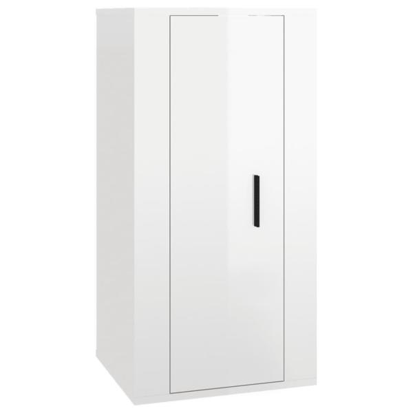 ARDEBO.de - 6-tlg. TV-Schrank-Set Hochglanz-Weiß Holzwerkstoff