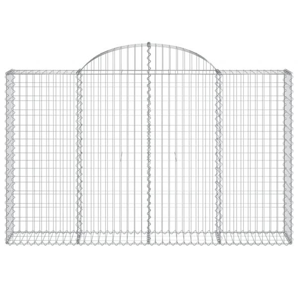 Gabionen mit Hochbogen 4 Stk. 200x30x120/140cm Verzinktes Eisen