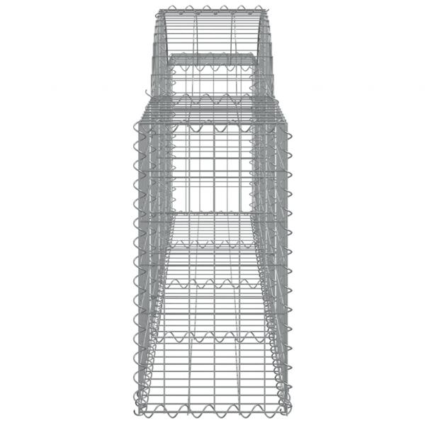 Gabionen mit Hochbogen 11 Stk. 200x30x60/80 cm Verzinktes Eisen