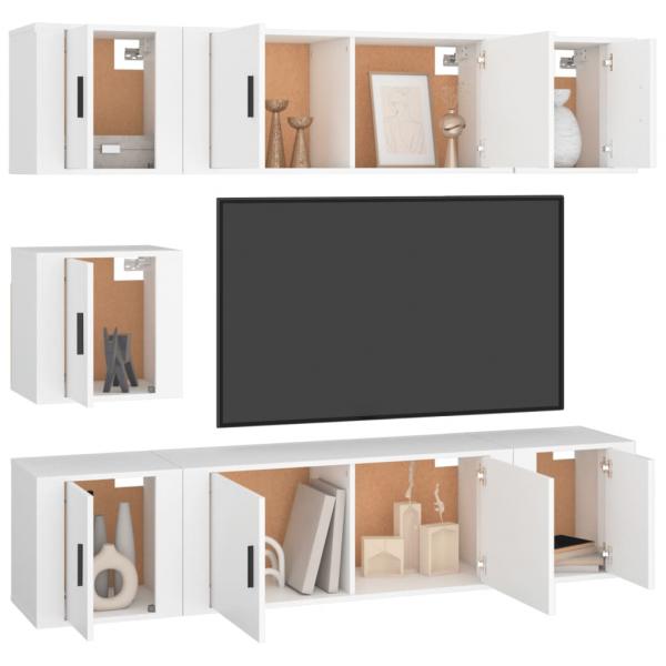 7-tlg. TV-Schrank-Set Weiß Holzwerkstoff