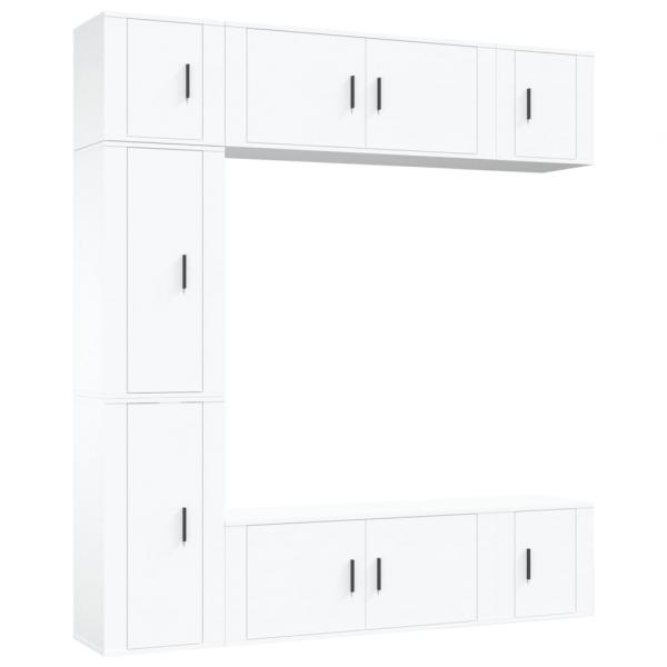 7-tlg. TV-Schrank-Set Weiß Holzwerkstoff