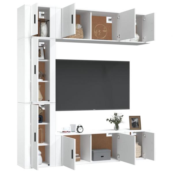 7-tlg. TV-Schrank-Set Weiß Holzwerkstoff