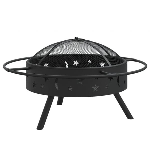 Feuerschale mit Schürhaken 70 cm XXL Stahl