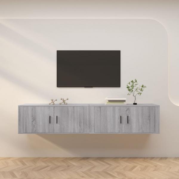 ARDEBO.de - TV-Wandschränke 2 Stk. Grau Sonoma 100x34,5x40 cm