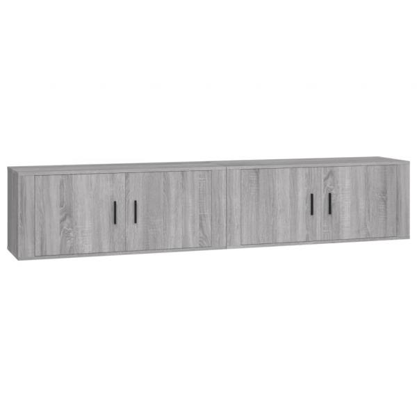 TV-Wandschränke 2 Stk. Grau Sonoma 100x34,5x40 cm