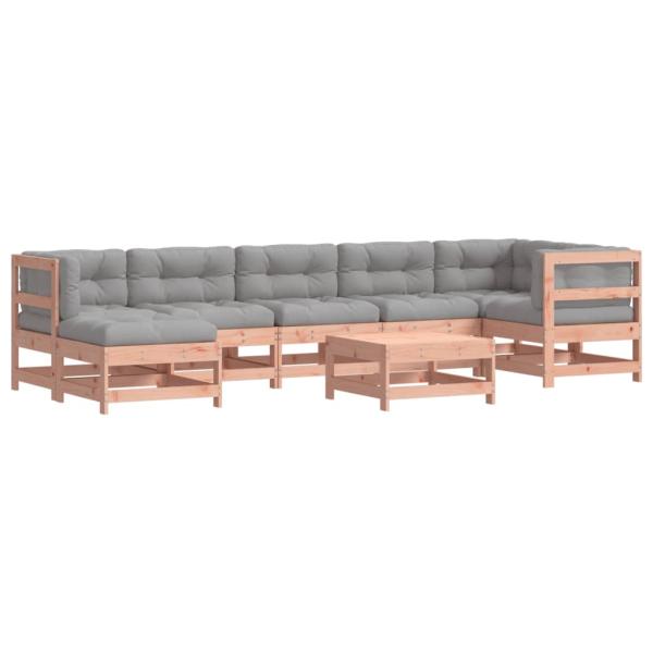 8-tlg. Garten-Lounge-Set mit Kissen Massivholz Douglasie