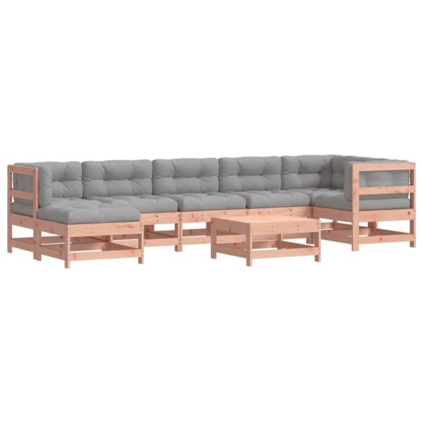 8-tlg. Garten-Lounge-Set mit Kissen Massivholz Douglasie