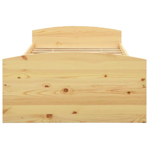 Massivholzbett mit 2 Schubladen Kiefernholz 90x200 cm
