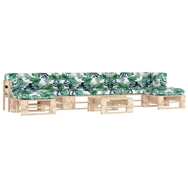 ARDEBO.de - 6-tlg. Paletten-Lounge-Set mit Kissen Imprägniertes Kiefernholz
