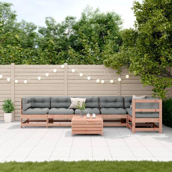 ARDEBO.de - 7-tlg. Garten-Lounge-Set mit Kissen Massivholz Douglasie