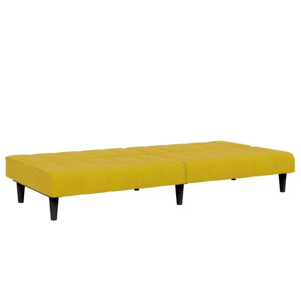 Schlafsofa 2-Sitzer mit Fußhocker Gelb Samt